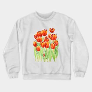 orange tulips  flowers watercolor Crewneck Sweatshirt